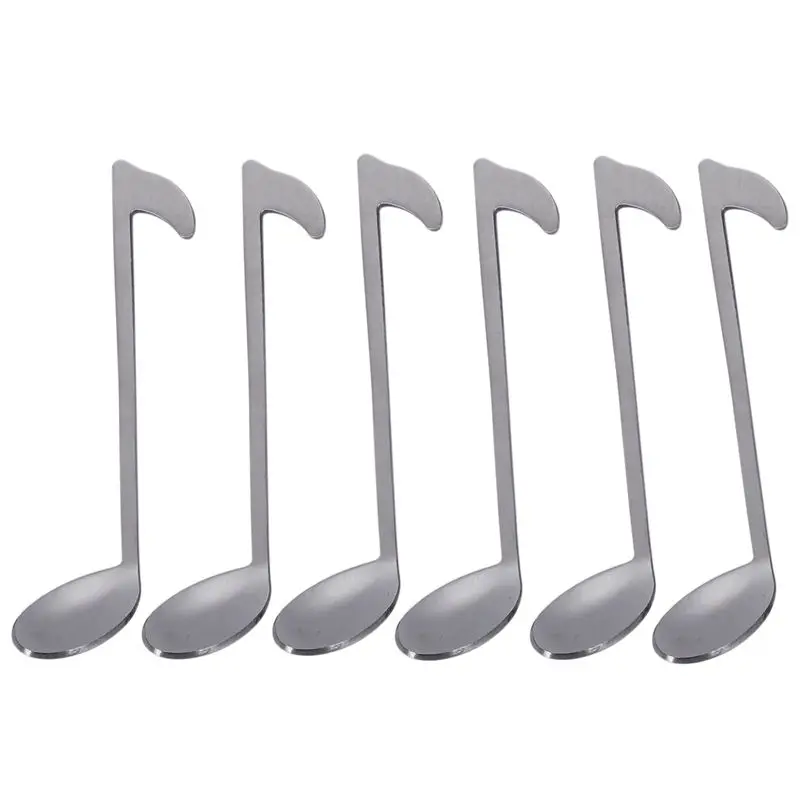 6 шт. чайная музыкальная нотка из нержавеющей стали кофейная ложка для льда