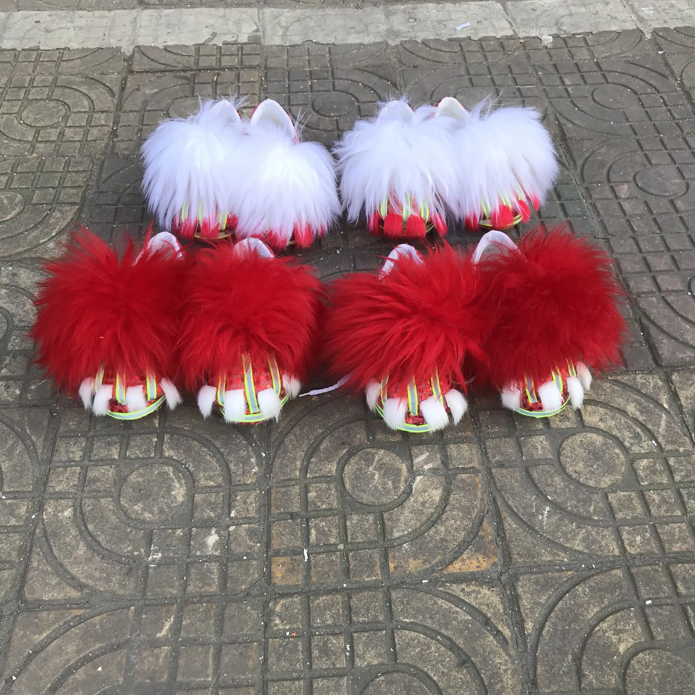 Шерстяная танцевальная обувь со львом Костюм талисмана из шерсти Китайская