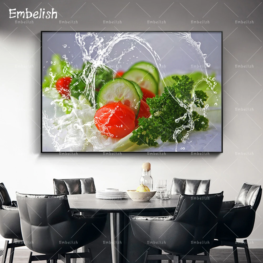 

Embelish 1 Pieces HD Print On Canvas Paintings Watering Vegetables Kitchen Home Decor Living Room Wall Art Pictures Poser Framed