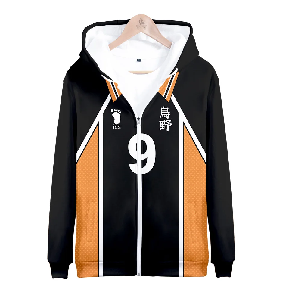 

Harajuku Haikyuu!! hoodies zipper Sweatshirt 3D Print Fashion Anime Hoodies Haikyuu!! Sweatshirt Casual Zipper Jackets Clothing