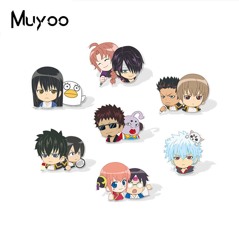 Эпоксидная заколка для лацканов Новинка &quotгинтама&quot Аниме акриловая смола Gintoki