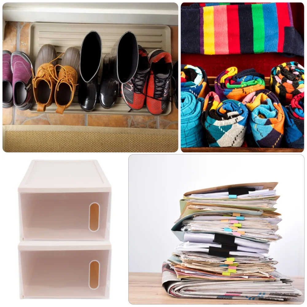 

2Pcs Durable Shoes Box Large Capacity Shoes Storage Organizer for Home