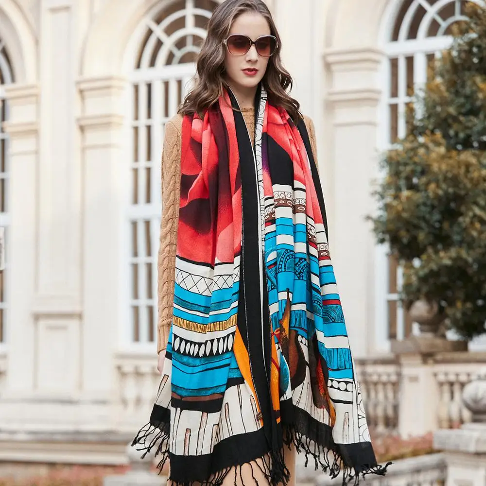 

Fashion Winter Scarf For Women Scarf Cashmere Warm Plaid Pashmina Scarf Luxury Brand Blanket Wraps Female Scarves And Shawls