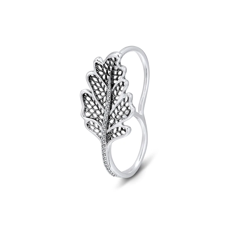 CKK кольцо Дубовый Лист двойные кольца для мужчин и женщин Anillos Mujer серебро