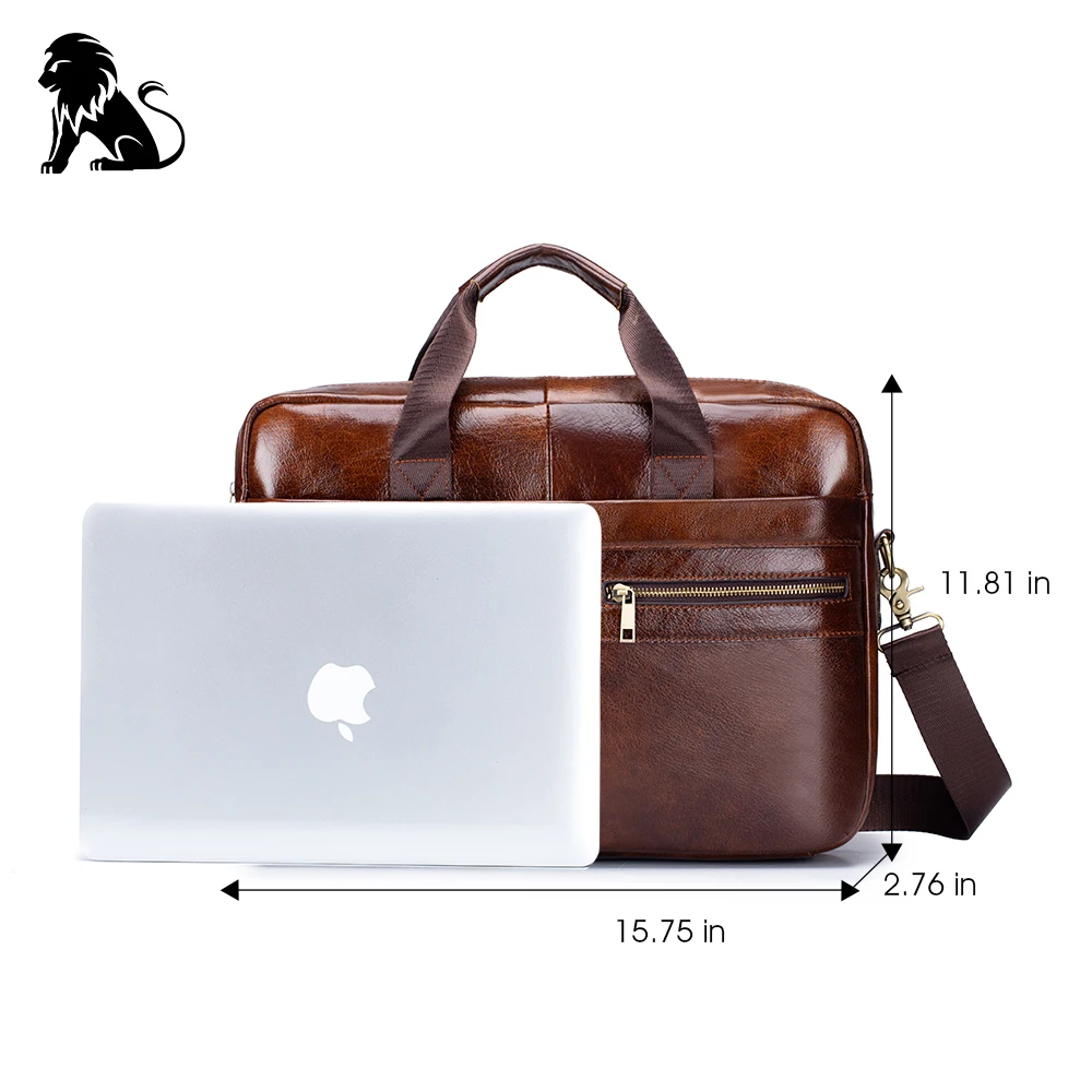 

Business Genuine Leather Men's Briefcase Bag Vintage Cow Leather Computer Bag Messenger Bags Man Shoulder Bag Postman Male