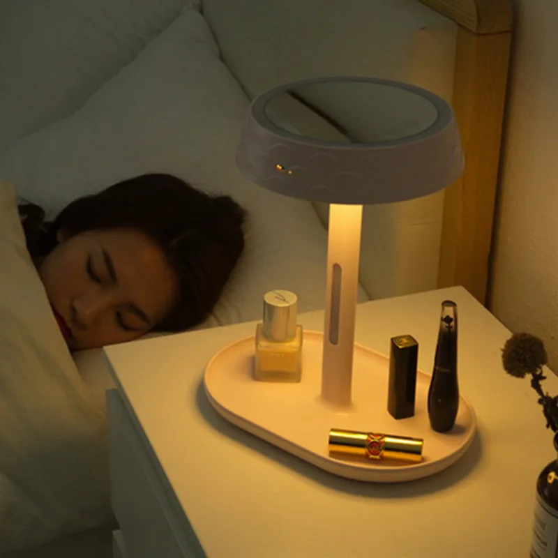 

LED round makeup mirror table lamp smart fill light desktop princess mirror lamp desktop net red LED fill light makeup mirror