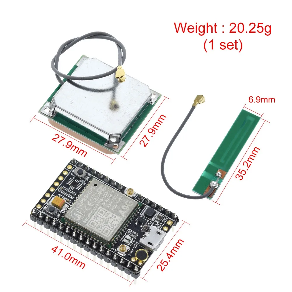 RCmall GPRS GSM A9 пудинг/GPRS + GPS BDS A9G макетная плата SMS голосовой беспроводной для умных