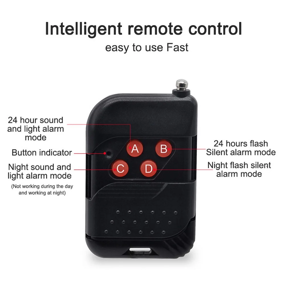 

Infrared Alarm System Anti-theft Remote Control Human Body Induction 129DB Solar Outdoor Rainproof Automatic Alarm System