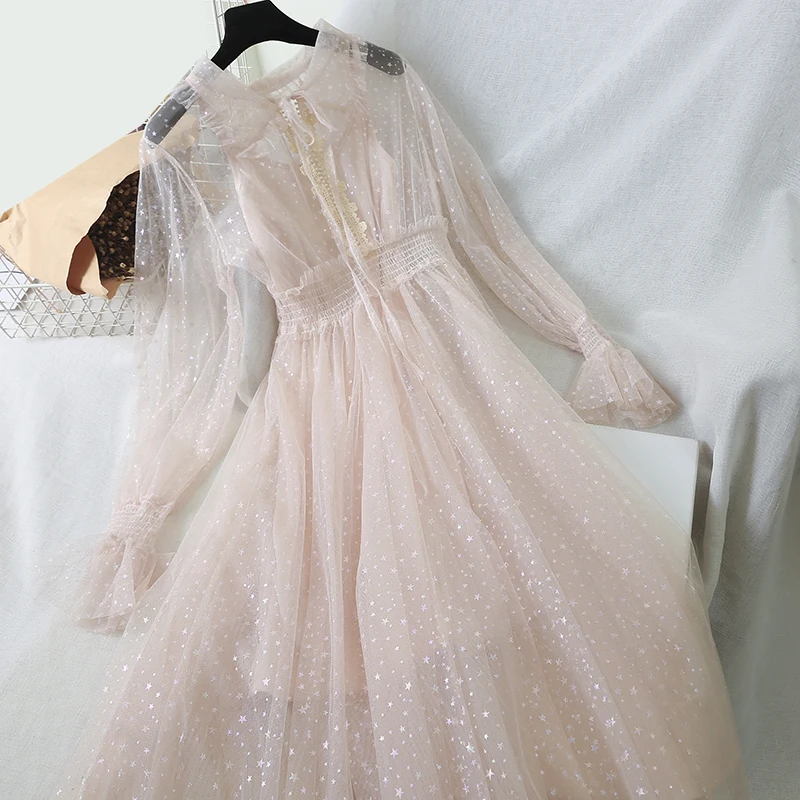 Женское Повседневное платье трапеция с принтом летние вечерние сетчатые платья