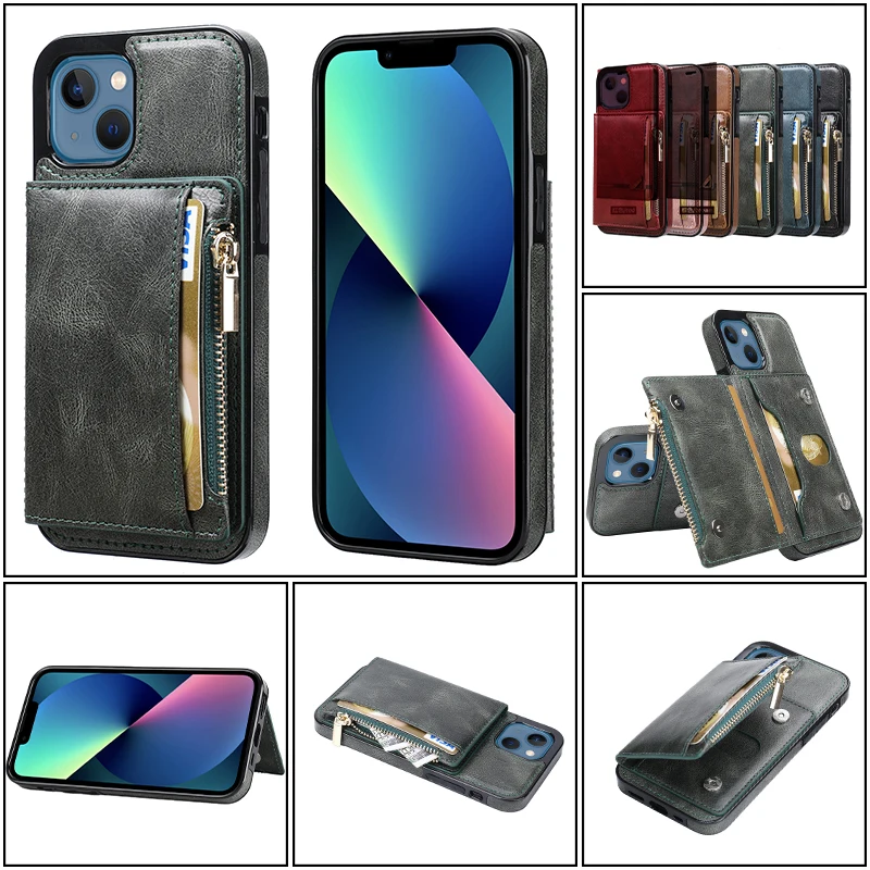 

Кожаный чехол-кошелек для iPhone 13 12 11 Mini Pro XS Max SE 2020 X XR 8 7 Plus