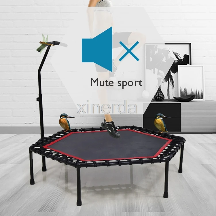 48-дюймовый бесшумный мини-батут с регулируемой ручкой фитнес-бар крытый батут