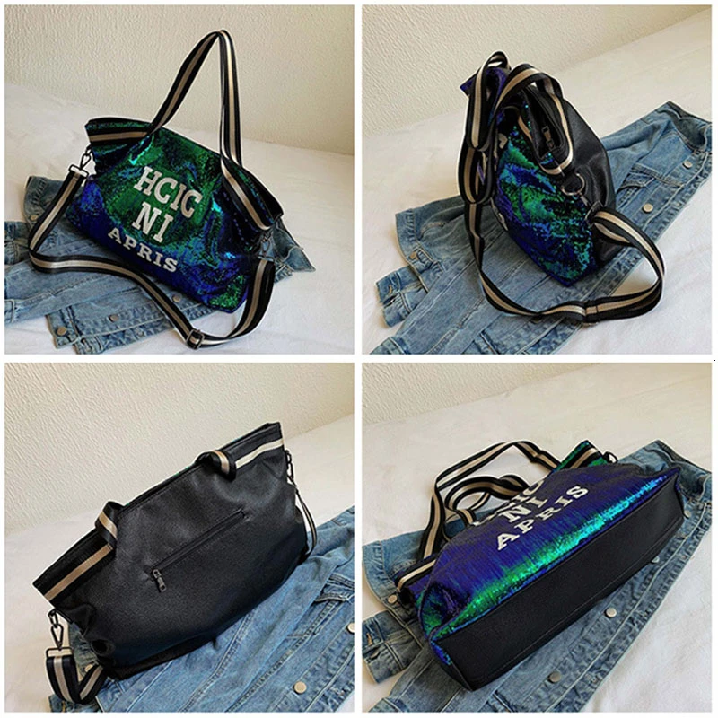 2019 блестки женская спортивная сумка для фитнеса кожаная через плечо дорожная