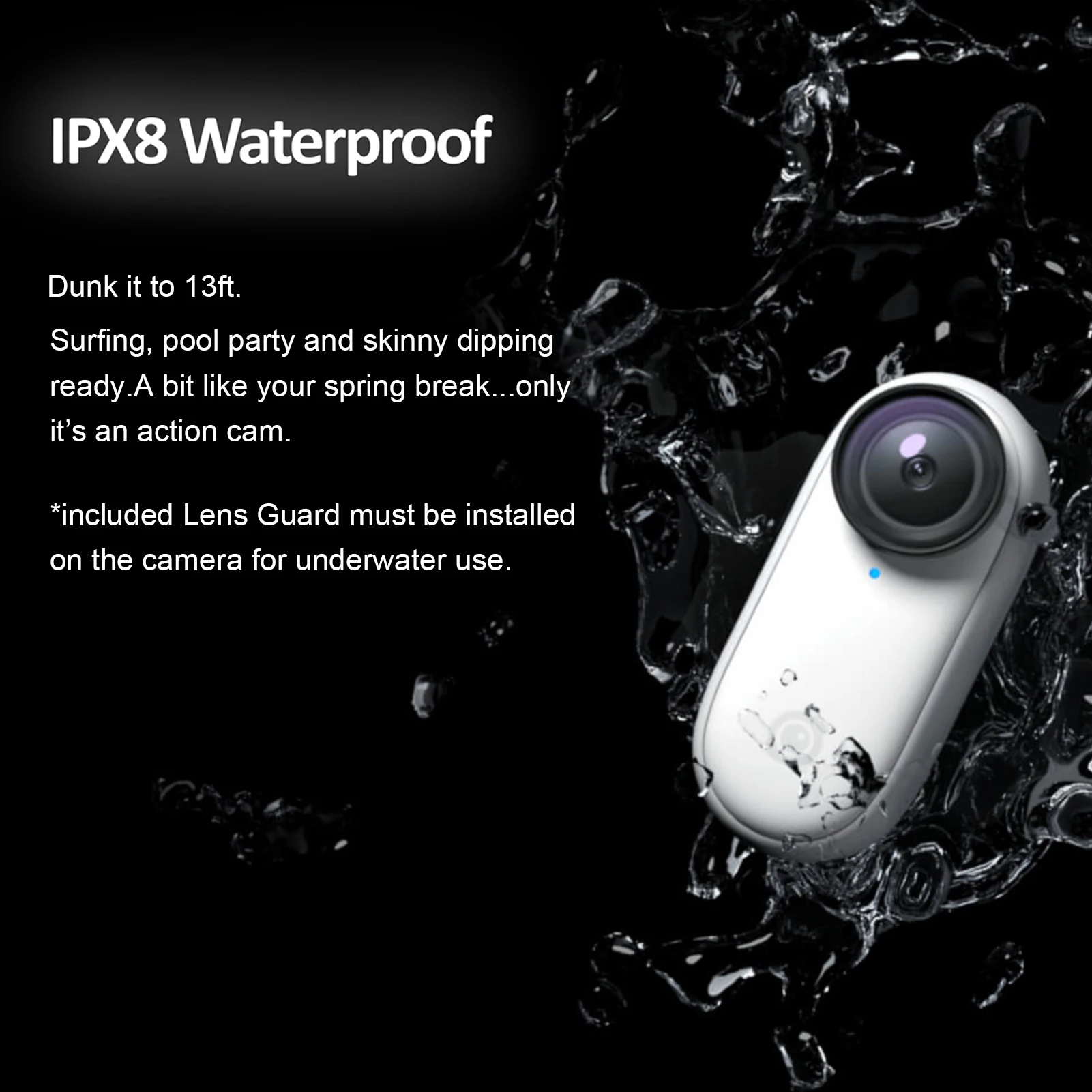 Insta360 Go 2 Tiny Mighty Экшн-камера 1440P 50fps Спортивная камера IPX8 4M водонепроницаемая