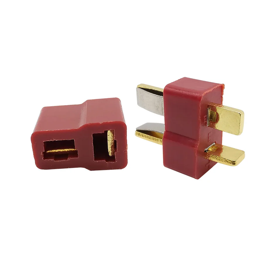 1/2/5Pair T Plug Male Female RC LiPo Battery Connector Deans Style Jack Terminal for Boat Helicopter FPV Racing Drone - купить по