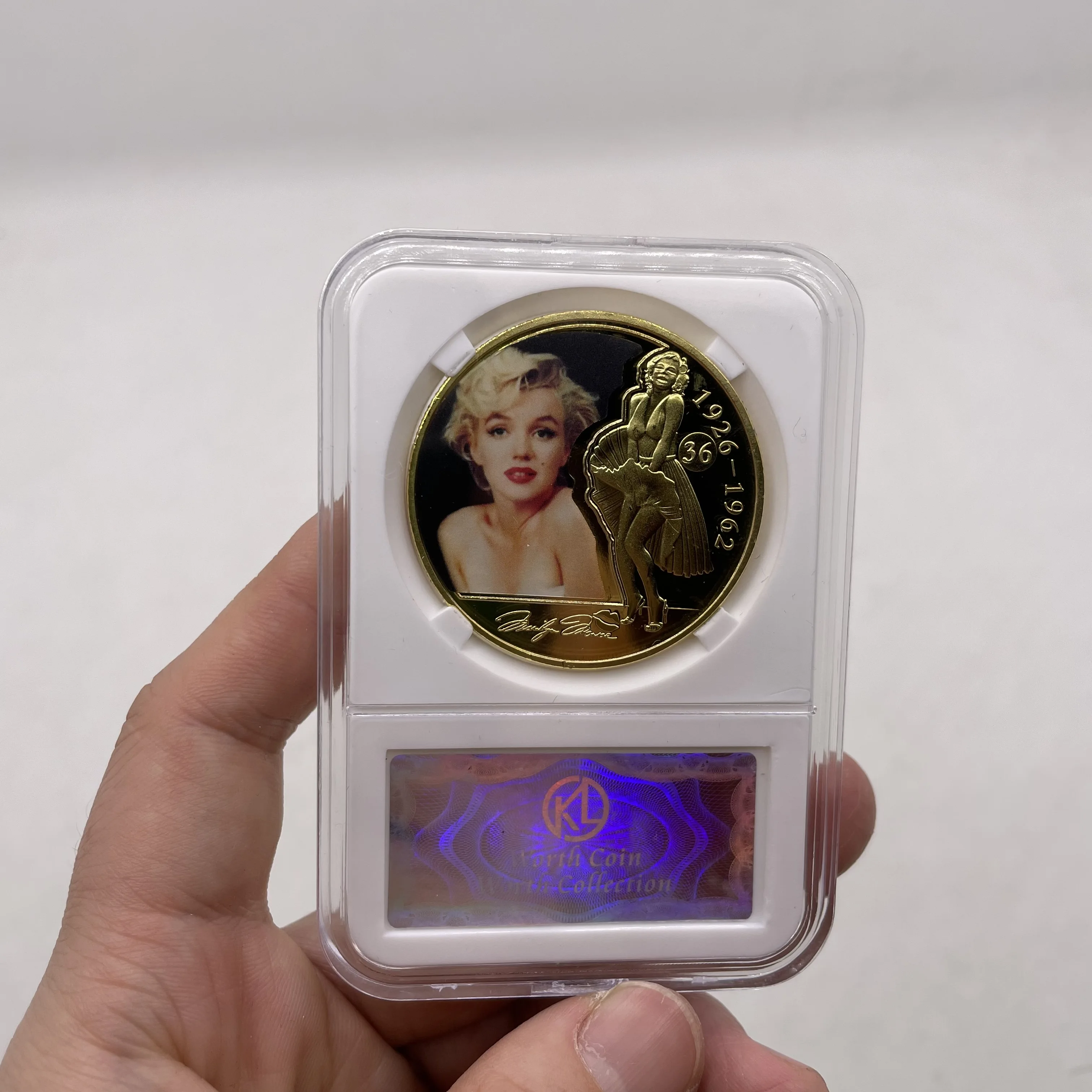 Знаменитые красивые золотые коллекционные монеты Iady с держателем для монет