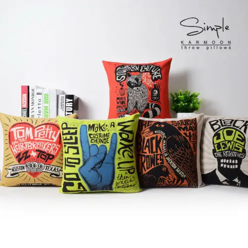 Хлопковые подушки в стиле граффити|Наволочки| |