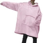 Зимние толстовки большого размера, женское флисовое теплое ТВ-одеяло с рукавами и карманами, фланелевая плюшевая толстая шерпа, гигантская толстовка, Длинные пижамы