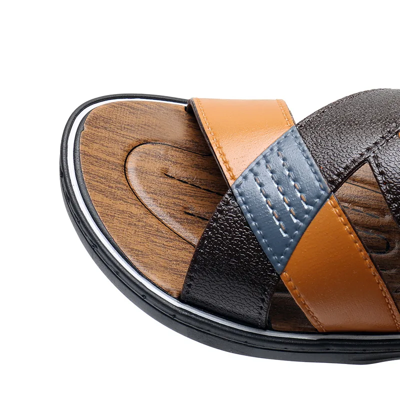 Мужские сандалии в вьетнамском стиле модные шлепанцы с открытым носком