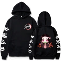 demon slayer anime oversized hoodie kamado nezuko pullover hip hop sportswear casual harajuku graphic sweatshirt for men women