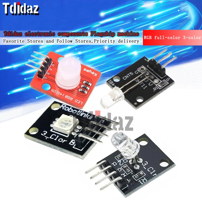 

Electronic building blocks RGB full-color 3-color controllable LED module Colorful lights automatically flashing LED module