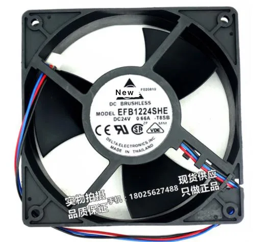 

For Delta EFB1224SHE F00 DC 24V 0.66A 120X120X38mm Server Cooling Fan 3-wire