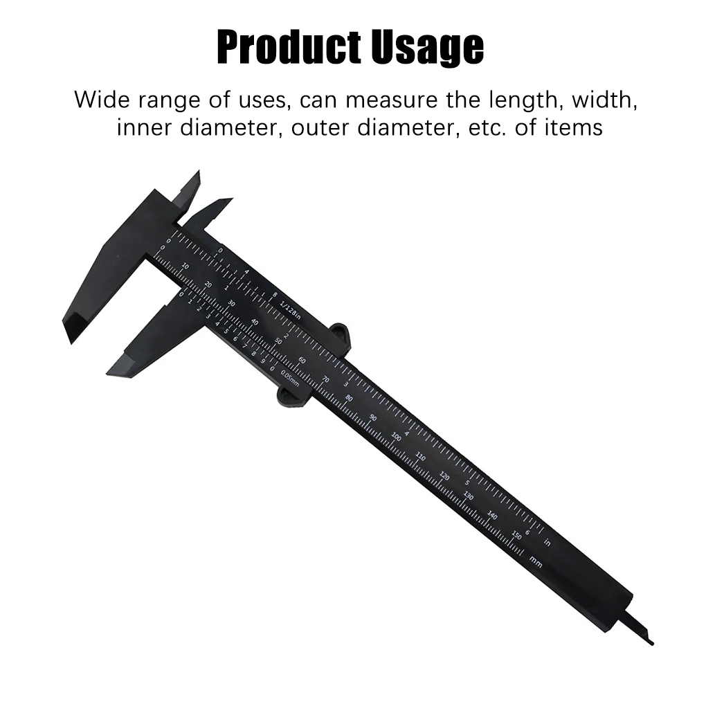 

0-150mm Vernier Caliper Plastic Sliding Gauge Caliper Portable Measure Ruler Measuring Tools for Woodworking Metalworking