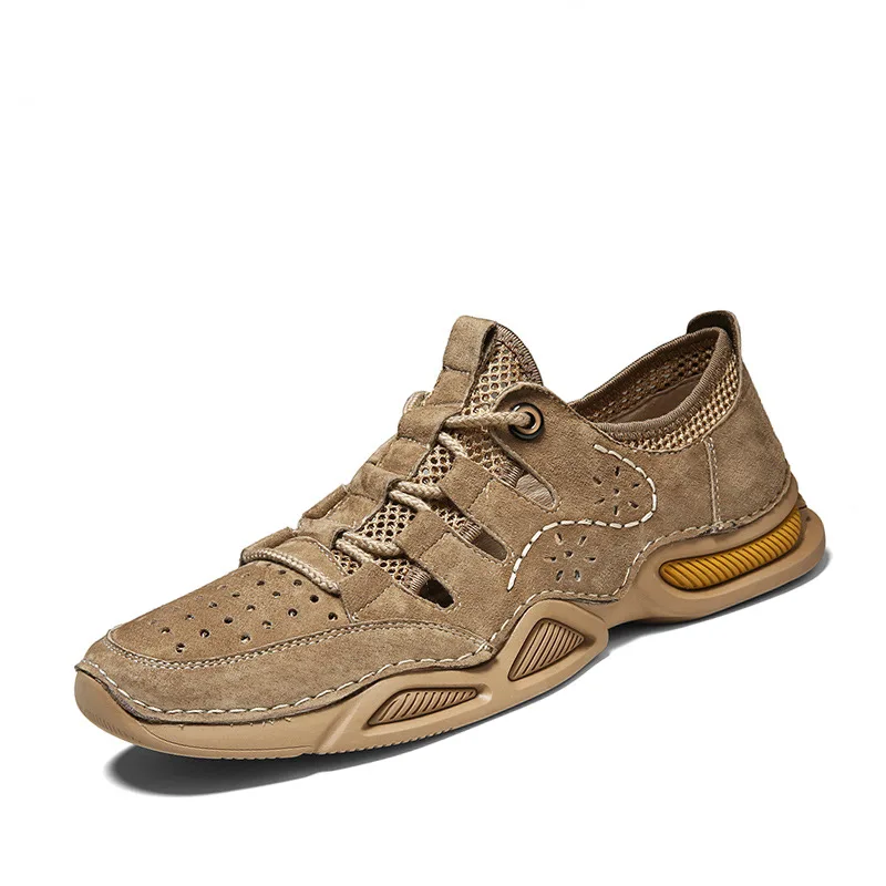 

Men's Shoes 2021 New Summer Mesh Sports Shoes Men's Breathable Casual and Lightweight Leather Beanie Shoes Men's Fashion