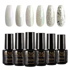 УФ-гель для ногтей MIZHSE, долговечный светодиодный Гель-лак для ногтей, блестящий Цветной Гель-лак серии серебристого цвета с Луной