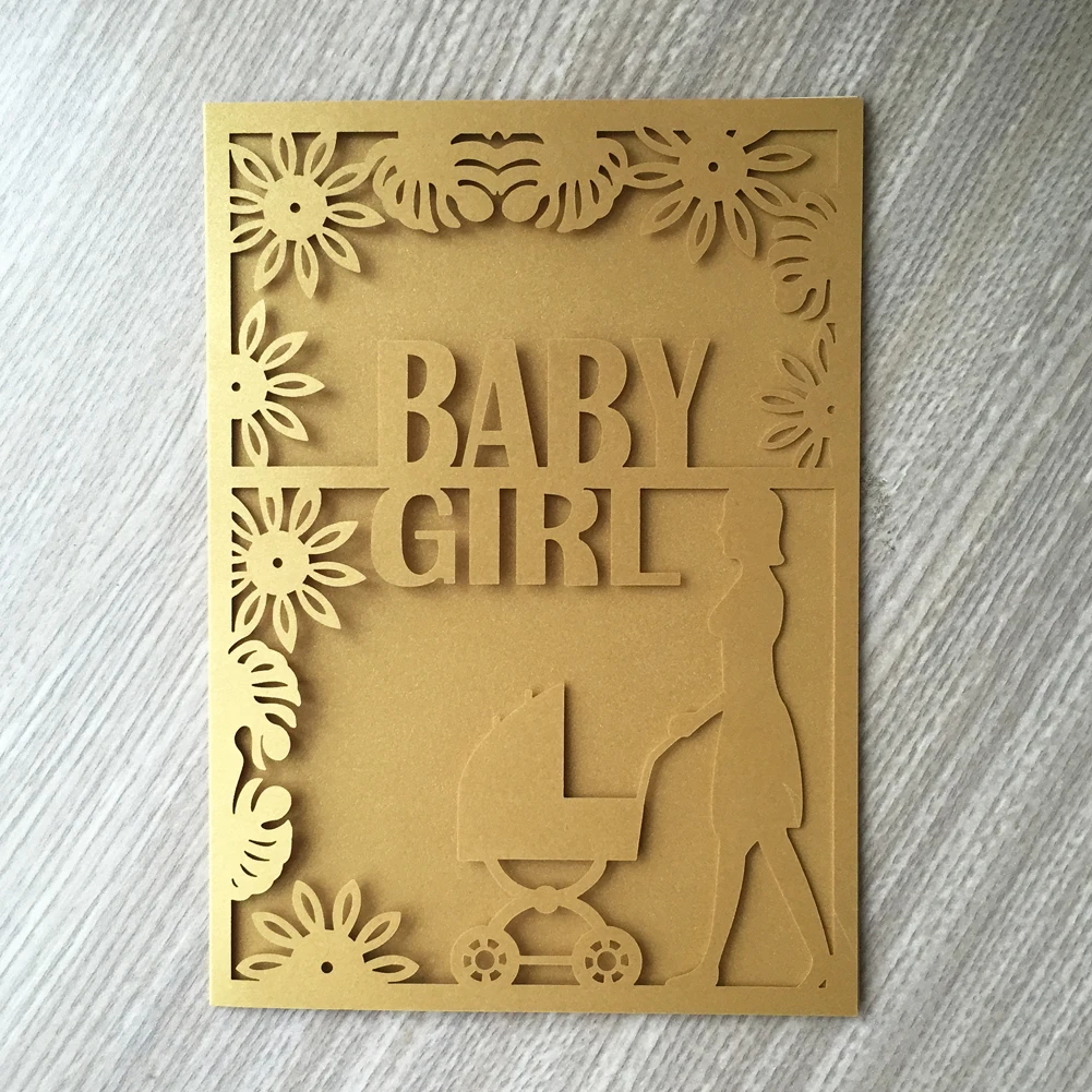 

50pcs / lot 24 Colors baby boy girl Newborn greeting card Boy girl birthday card Cute baby card Blessing invitation cards