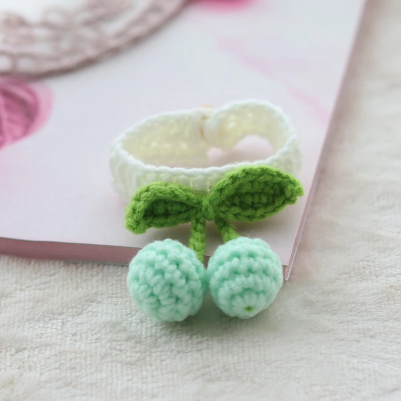 Милый шерстяной ошейник для кошек белый вязаный крючком ожерелье собак с шарфом