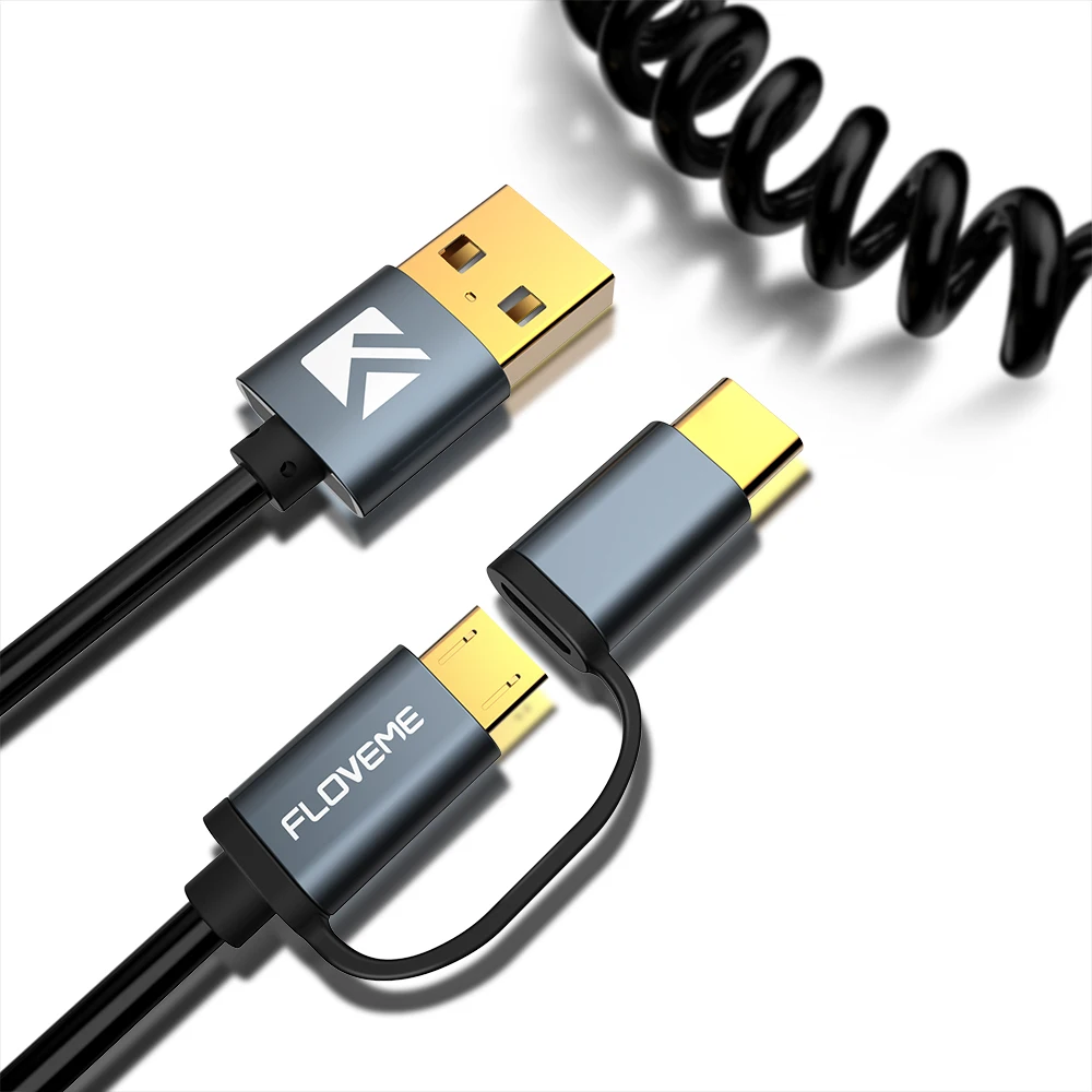 2 в 1 мобильный телефон USB кабель для передачи данных Micro USB/type C конвертер зарядное