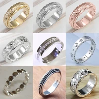 fashion simple glass filled glass filled rings for women carved star moon wings ring men couple anniversary jewelry lover gift