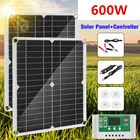 Набор солнечных панелей 600 Вт, два USB-порта, 12 В5 В, с контроллером 60 А, водонепроницаемые солнечные элементы для автомобиля, яхты, Автодома, зарядное устройство