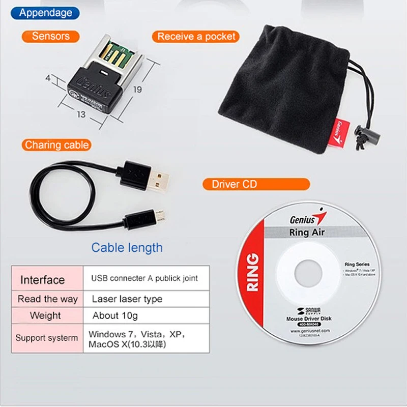 Новинка 2018 Беспроводная мини-Мышка 2 4 ГГц 1200DPI Лазерная микро-Мышка Elf finger mouse