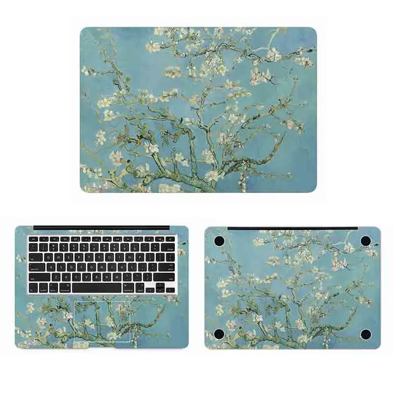 Картина с изображением миндаля Ван Гога полностью покрывающая кожу для Macbook Pro Air