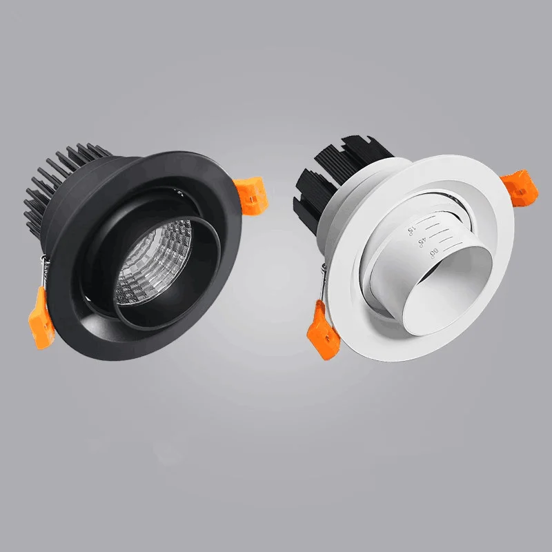 Dimmable Embedded Zoom 15-60 degrees COB 8W12W 15W 20W Background wall LED downlight Indoor light