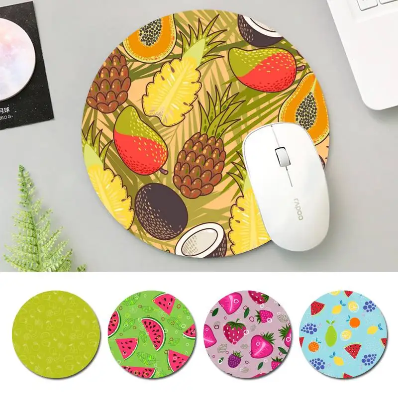 

Non-slip Anime fruit Mouse Mat mouse non-slip pad player pad Round size rubber Gaming mouse Pad office Desk Mat