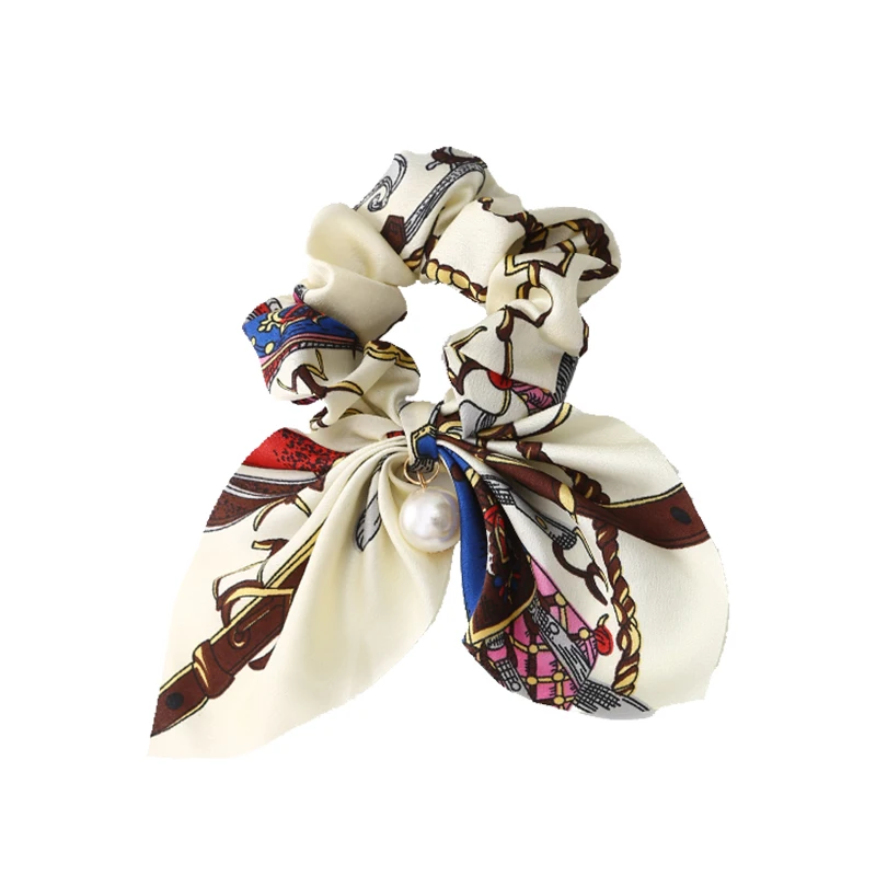 

Internet Celebrity Minimalist Ins Floral Large Intestine Hair Band Bow Streamer Hair Tie Rope Rubber Band Female Hair-Binding