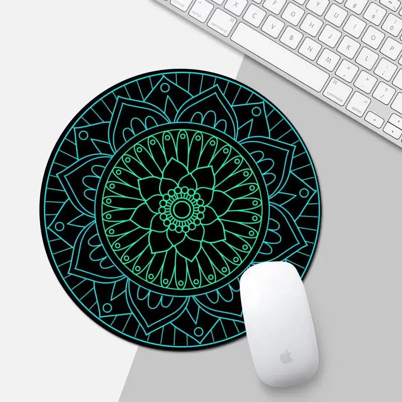 

Color mandala Beautiful Anime Mouse Mat Round Non-slip Cushion