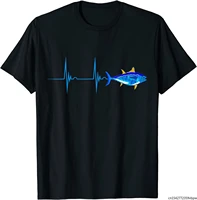 bluefin tuna heartbeat ekg pulseline deep sea fishing t shirt