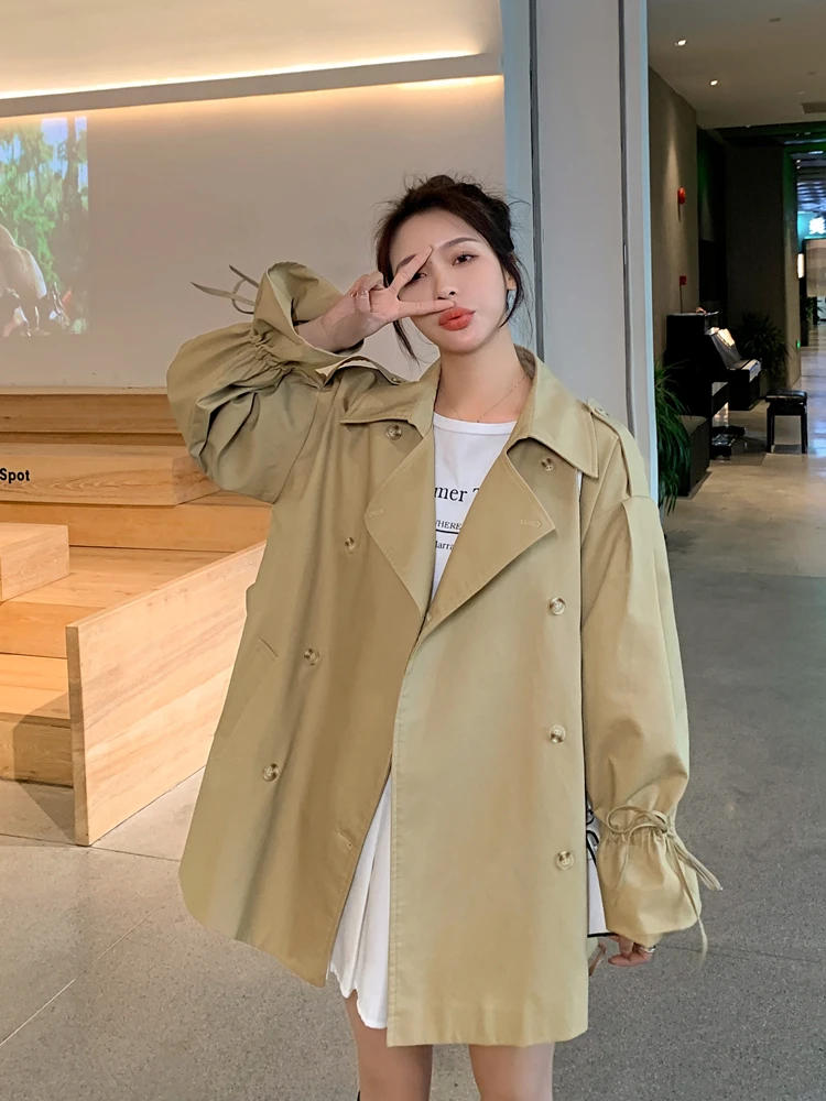 2020 четверть новый фонд Тянущая веревка ветровка Свободная Мода Женская Туника