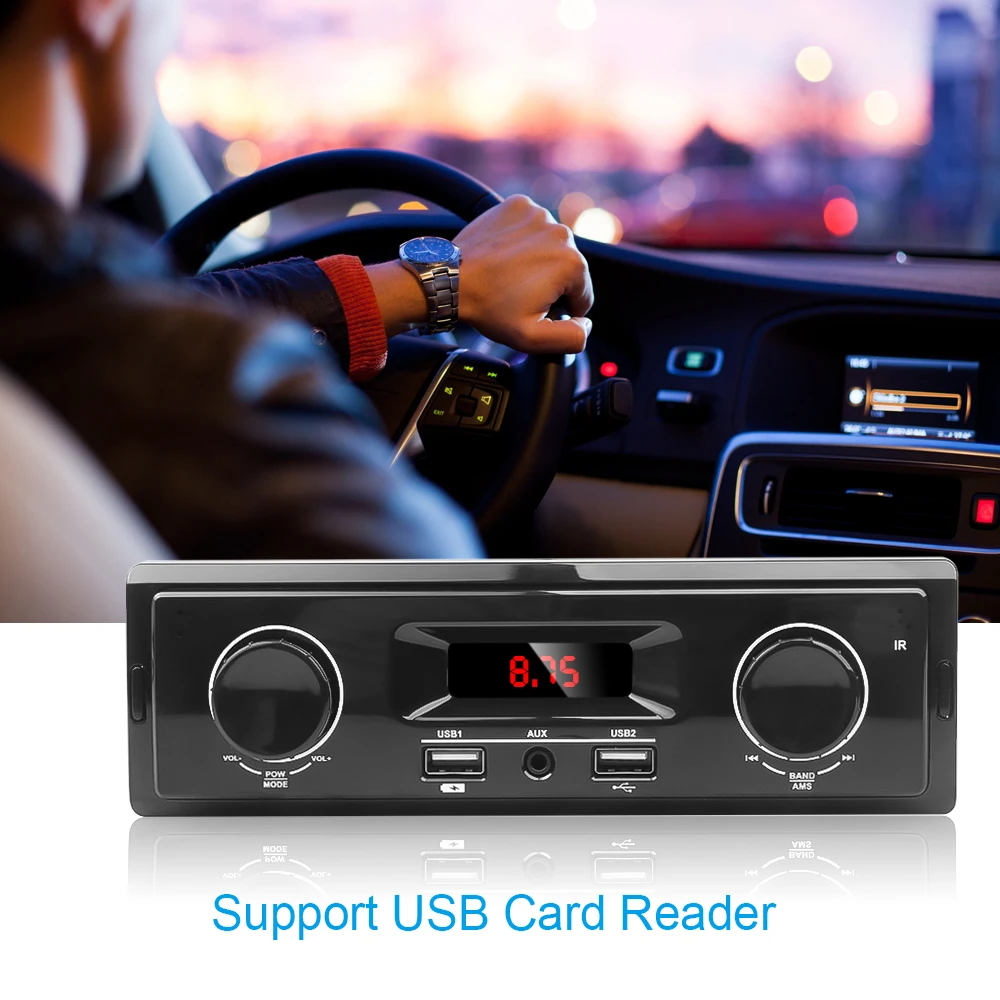 Автомагнитола 1din 1 Din Автомобильный mp3 музыкальный fm-радио Aux USB телефон зарядка