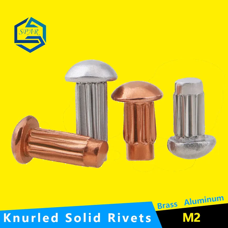 

Knurled Solid Rivets For Name Plate Round Head Knurled Shank Solid Rivet for Label Name Plate GB827/Copper /Brass M2