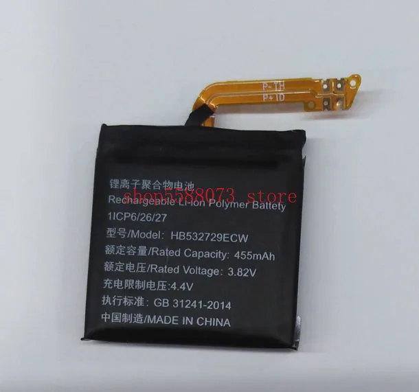 

100% Новый аккумулятор для смарт-часов 455 мАч для часов HUAWEI HB532729ECW