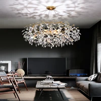 postmodern crystal led chandelier luxury branch chandelier restaurant lamp villa hall living room bedroom hotel indoor lighting