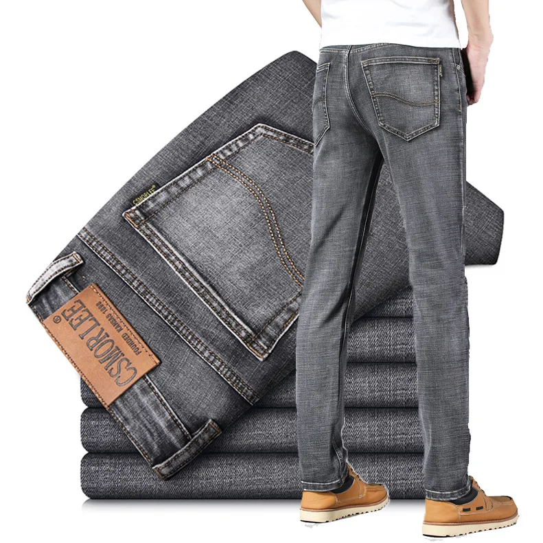 

Luren Genuine Nostalgic Jeans Men's Straight Loose Elastic Retro Slim-fitting Fashion Brand Counter Casual Pants