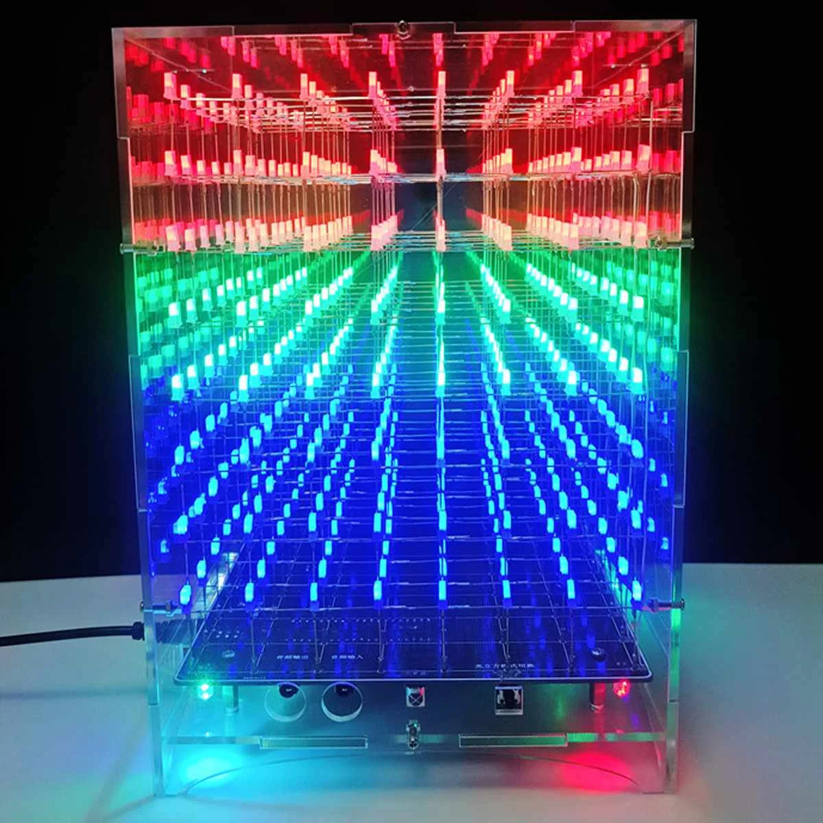 Синий квадрат DIY 3D светильник Cube Kit светодиодный встроенный MP3 музыкальный спектр