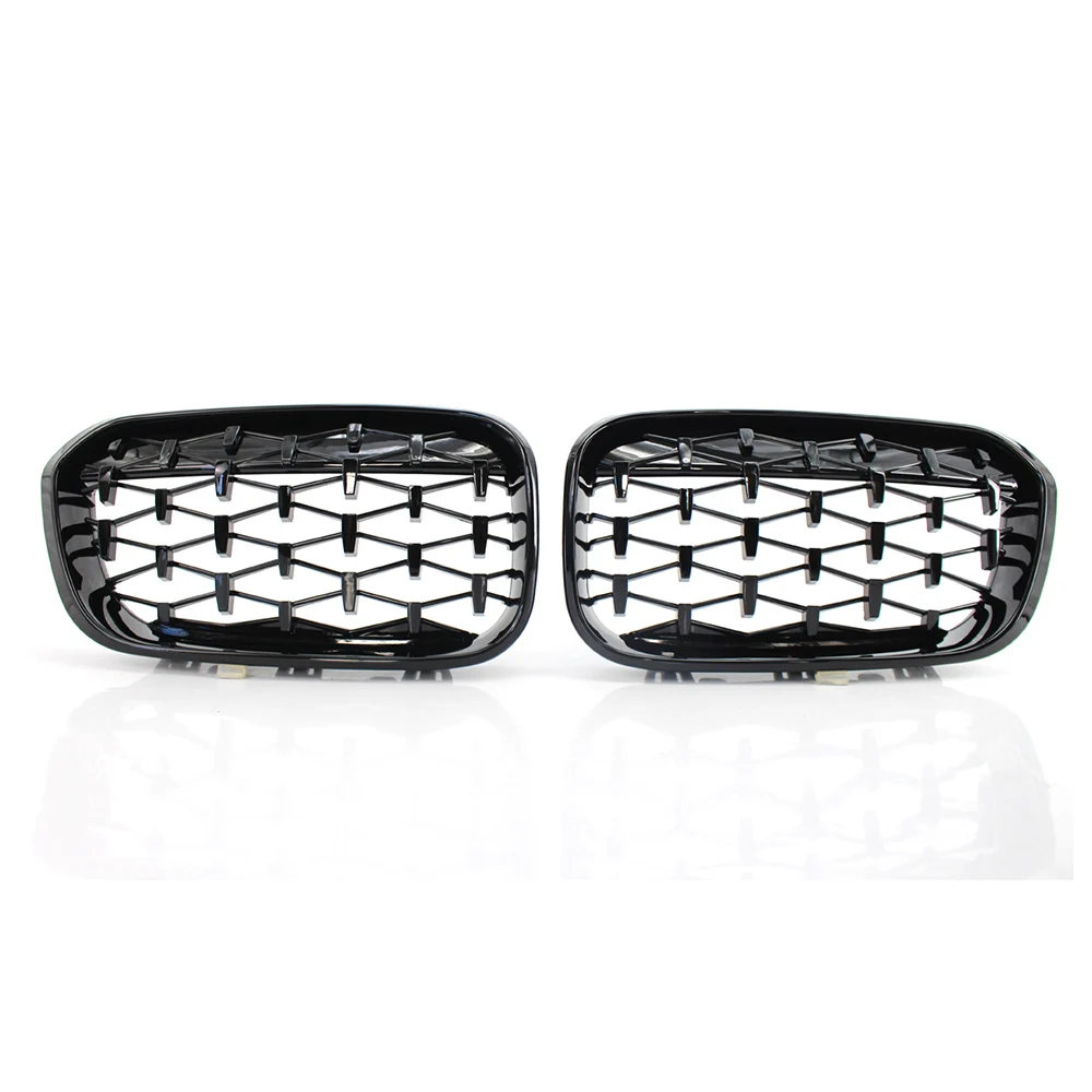 

For BMW F20 F21 LCI 15-17 Grille Gloss Black Diamond Meteor Latest Style Grill