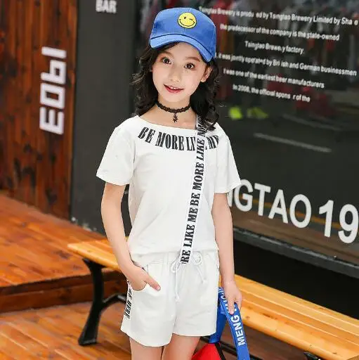 Комплекты одежды для девочек подростков 2021 Новая мода шаблон печати топы и шорты