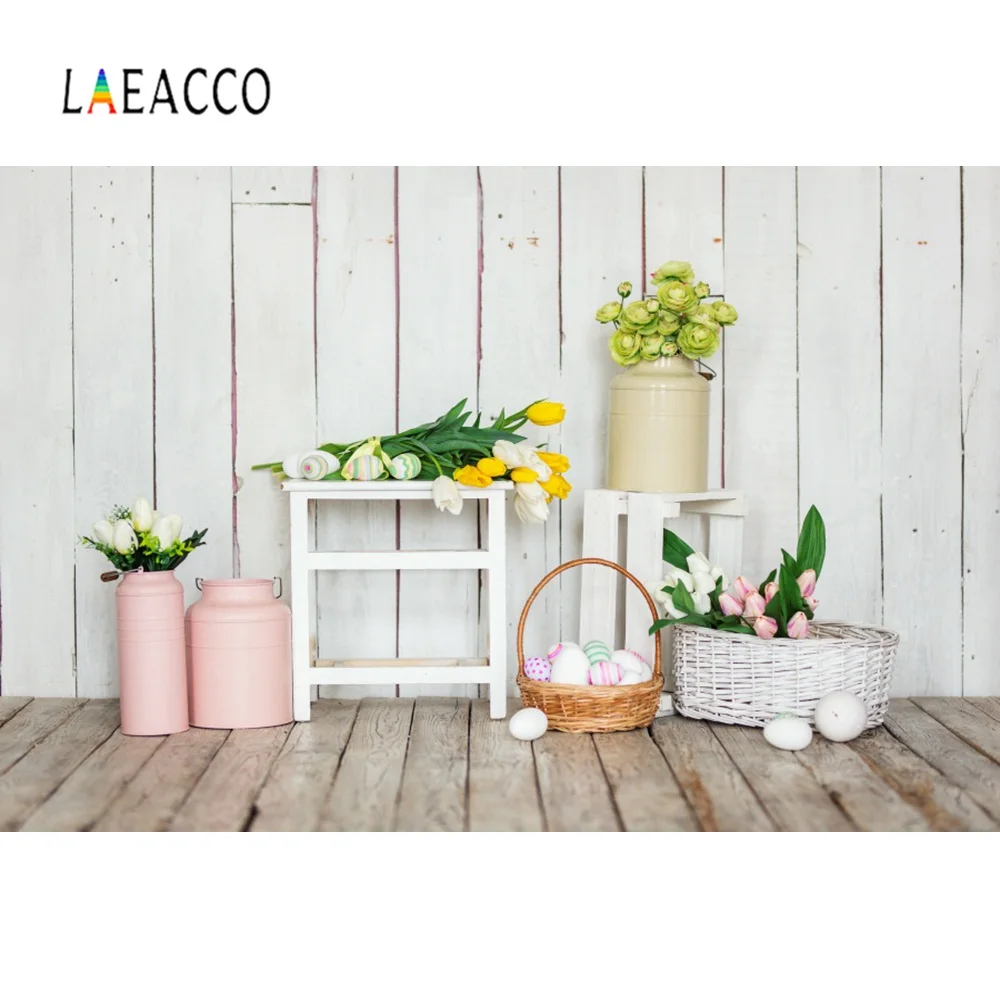 Laeacco пасхальные яйца кролик цыпленок фоны для фотографии венок деревянные стены вечерние Детские Портретные фото фоны фотостудия